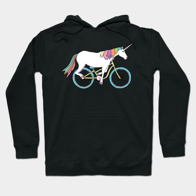 unicorn riding bike Hoodie by Xizin Gao